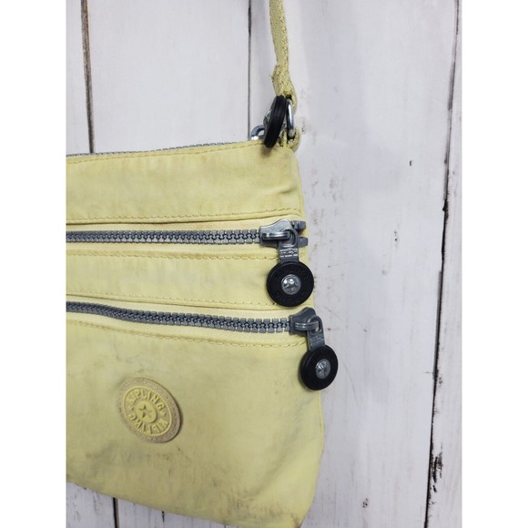 Kipling tan beige neutral Alvar Crossbody Purse Bag No monkey Yellow - Picture 4 of 15